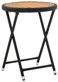 3 részes kert bistró szett párnákkal fekete poly rattan