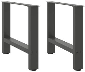 2 db antracitszürke acél dohányzóasztal láb 50x(42-43) cm