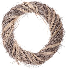 Szálas koszorú szürkésbarna, átmérő 50 cm