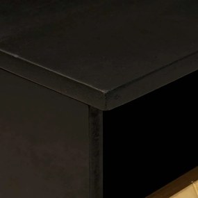 Dohányzóasztal Fekete és Arany 80 x 54 x 40 cm tömör mangófa