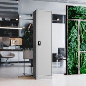 Fém iratszekrény ALEX, 450 x 1850 x 400 mm, szürke