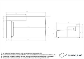 Bézs kanapé modul (jobb oldali) Flex Felix – Miuform