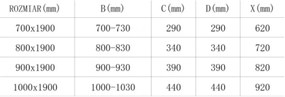 MEXEN TEXAS 70/80/90/100 CM SZÉLES KÉTSZÁRNYÚ NYÍLÓ ZUHANYAJTÓ 6 MM VASTAG VÍZLEPERGETŐ BIZTONSÁGI ÜVEGGEL, 190 CM MAGAS