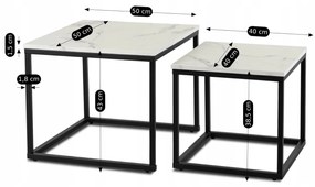 Dohányzóasztal fehér márvány szett ORI