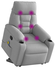 vidaXL Álló masszázsfotel felhőszürke szövet