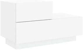 Fehér éjjeliszekrény LED-világítással 70 x 36 x 40,5 cm