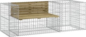 vidaXL tömör impregnált fenyőfa kerti pad gabion kosárral