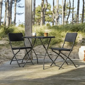 Kerti bútor szett 1+2, műanyag, szürke, AZS-L2161 GREY