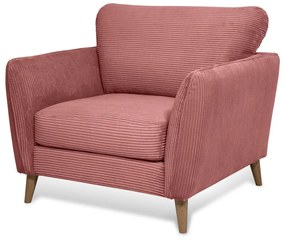 Rózsaszín kordbársony fotel Paris – Scandic