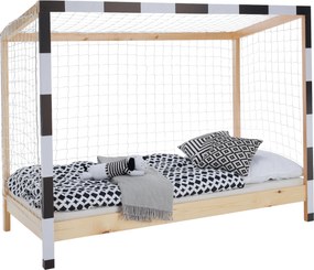 Montessori ágy, természetes/fehér/fekete, 90x200, FUTAL
