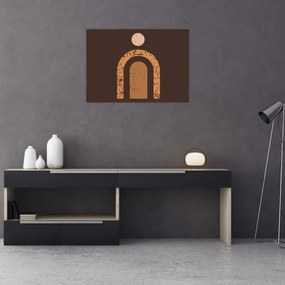Üveg kép - Narancssárga ívek N⁰3 (70x50 cm)