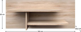 Fali polc, DTD laminált, tölgy sonoma, NORTY