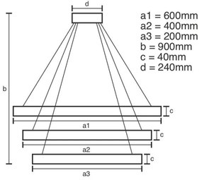 LED állítható fényerejű csillár kábellel LED/85W/230V 3000-6500K + DO