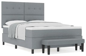 Box Spring Ágy Matrac &amp; Pad Szürke 160x200 cm Szövet
