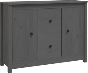 vidaXL szürke tömör fenyőfa tálalószekrény 100 x 35 x 74 cm