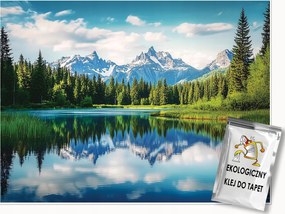 3D Fotótapéta Hegyek Erdő Tó Hálószoba Nappali Tapéta Flizelina 400x280