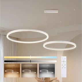 BRILAGI - LED fényerőszabályozható acélkábeles csillár PORTOFINO LED/98W/230V fehér + távirányító