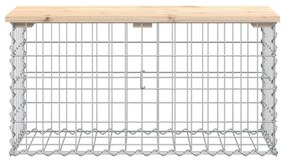 tömör fenyőfa gabion kerti pad 83x31,5x42 cm