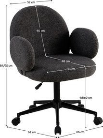 Irodai szék, szürke/fekete, TURIO