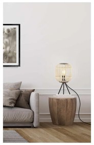 Eglo 43218 Bordesley asztali lámpa, natúr burával, fa, E27 foglalattal, max. 1x28W, IP20
