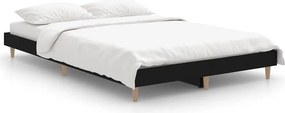 vidaXL fekete szerelt fa ágykeret 120 x 190 cm