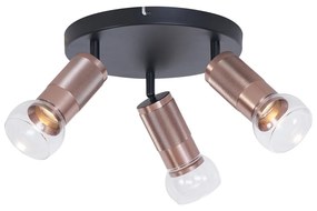 Kerek mennyezeti spotlámpa sötét bronz kerek 3-lámpás állítható - Veerle