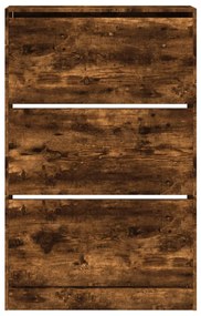 füstös tölgy színű szerelt fa cipőszekrény 80 x 21 x 125,5 cm