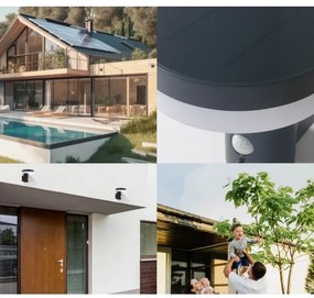 LED napelemes fali lámpa érzékelővel SOLARIS3 LED/5,5W/3,7V 4000K IP44