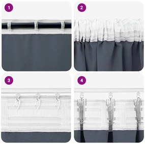 Függönyök 2 pcs Antracitszürke 245 x 140 cm Poliészter