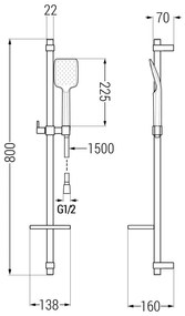 Mexen Alexa DS62 fürdőszett, króm - 71213DS62-00