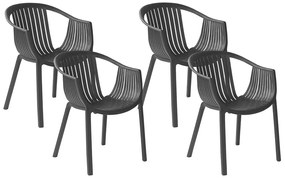 Fekete kerti szék négydarabos szettben NAPOLI Beliani