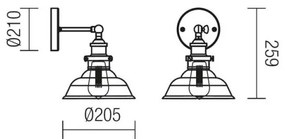 Redo 01-1026 - Fali lámpa SAVILLE 1xE27/42W/230V