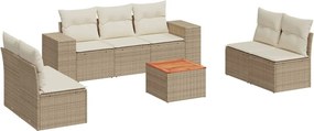 vidaXL 8 részes bézs polyrattan kerti ülőgarnitúra párnával
