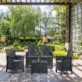 Lima 4 személyes kerti bútor garnitúra grafit