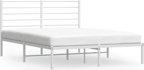 vidaXL fehér fém ágykeret fejtámlával 160 x 200 cm