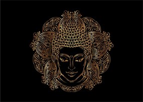 Arany Buddha képe (üvegen) (70x50 cm)