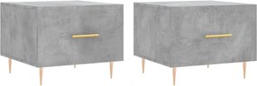 vidaXL 2 db betonszürke szerelt fa dohányzóasztal 50 x 50 x 40 cm