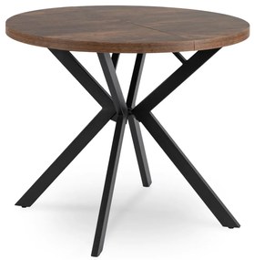 Bővíthető Étkezőasztal Rusztikus Tölgy/Fekete Színben. LUGO 90-190 cm