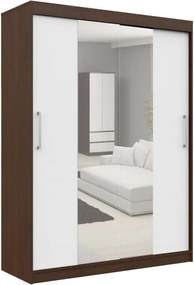 Tolóajtós Szekrény tükörrel P200_150 - wenge-fehér