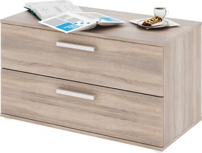 Kétfiókos komód, DTD laminált, sonoma tölgyfa, DUNAJ 8