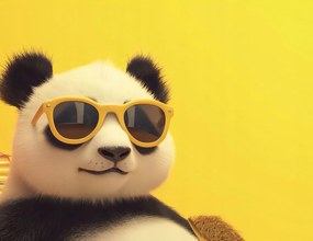 Poszter 65x50cm Panda ünnepi hangulatban