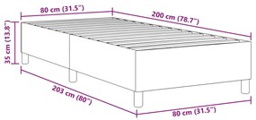 Boxspring Ágy Kék 80x200 cm Cordurany Anyag