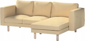 Dekoria Norsborg 3 személyes kanapé huzat Ikea sezlonnal barna