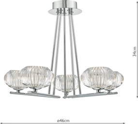 Dar Lighting JENSINE JEN5450 Csillár 5x40W/G9 IP20