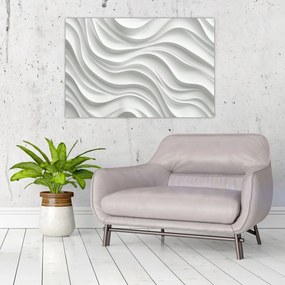 Kép - 3D fehér hullámok (90x60 cm)