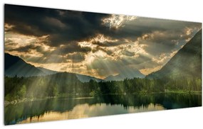 Tó a ragyogó nappal képe (120x50 cm)