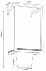 Fali virágcserép 38x18 cm arany
