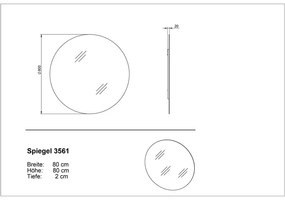 Fali tükör ø 80 cm Libbiano – Germania