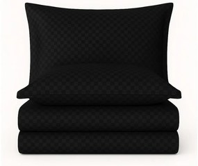 Fekete kétszemélyes-hosszabbított renforcé pamut ágyneműhuzat 240x220 cm Checkered – Mila Home Luxury