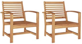 Kerti székek 2 pcs Természetes 60 x 65 x 76.5 cm Tömör tíkfa